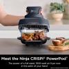 imageNinja Crispi Air Fryer Microwave Freezer ampamp Dishwasher Safe Non Toxic Glass Portable Cooking System 4 QT ampamp 6 Cup Glass Containers with Storage Lids Easy Meals Air Fry Bake Stone FN101STNavy