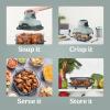 imageNinja Crispi Air Fryer Microwave Freezer ampamp Dishwasher Safe Non Toxic Glass Portable Cooking System 4 QT ampamp 6 Cup Glass Containers with Storage Lids Easy Meals Air Fry Bake Stone FN101STSage