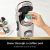 imageNinja Pod ampamp Grounds Specialty XL SingleServe Coffee Maker KCup Pod Compatible Brews Grounds Compact Design BuiltIn Milk Frother 68oz Reservoir 6oz Cup to 24oz Mug Sizes Stone PB055ASTXL Stone