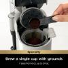 imageNinja Pod ampamp Grounds Specialty XL SingleServe Coffee Maker KCup Pod Compatible Brews Grounds Compact Design BuiltIn Milk Frother 68oz Reservoir 6oz Cup to 24oz Mug Sizes Stone PB055ASTStone