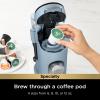 imageNinja Pod ampamp Grounds Specialty XL SingleServe Coffee Maker KCup Pod Compatible Brews Grounds Compact Design BuiltIn Milk Frother 68oz Reservoir 6oz Cup to 24oz Mug Sizes Stone PB055ASTXL Blue