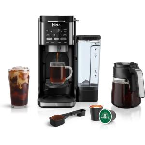 imageNinja  Coffee Maker  DualBrew Single Serve System  4 Brew Styles  Keep Warm Feature ampamp Buit In Frother  14 Cup Glass Carafe ampamp Removable 70oz Water Reservoir  Black  CFP451APaper Filter
