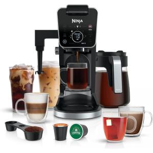 imageNinja  Coffee Maker  DualBrew Single Serve System  4 Brew Styles  Keep Warm Feature ampamp Buit In Frother  14 Cup Glass Carafe ampamp Removable 70oz Water Reservoir  Black  CFP451AFrother  Paper Filter