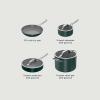 imageNinja Ceramic Pro 11Piece Cookware Set NonStick Pots ampamp Pans Set with Glass Lids Nontoxic PTFE Free Ceramic Coated Oven Safe All Stovetops ampamp Induction Compatible Midnight Blue CW39011MMGreen