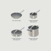 imageNinja Ceramic Pro 11Piece Cookware Set NonStick Pots ampamp Pans Set with Glass Lids Nontoxic PTFE Free Ceramic Coated Oven Safe All Stovetops ampamp Induction Compatible Midnight Blue CW39011MMStone