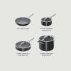 imageNinja Ceramic Pro 11Piece Cookware Set NonStick Pots ampamp Pans Set with Glass Lids Nontoxic PTFE Free Ceramic Coated Oven Safe All Stovetops ampamp Induction Compatible Midnight Blue CW39011MMBlack