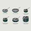 imageNinja Ceramic Pro 11Piece Cookware Set NonStick Pots ampamp Pans Set with Glass Lids Nontoxic PTFE Free Ceramic Coated Oven Safe All Stovetops ampamp Induction Compatible Midnight Blue CW39011MMGreen