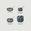 imageNinja Ceramic Pro 11Piece Cookware Set NonStick Pots ampamp Pans Set with Glass Lids Nontoxic PTFE Free Ceramic Coated Oven Safe All Stovetops ampamp Induction Compatible Midnight Blue CW39011MMMidnight Blue