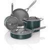 imageNinja Ceramic Pro 11Piece Cookware Set NonStick Pots ampamp Pans Set with Glass Lids Nontoxic PTFE Free Ceramic Coated Oven Safe All Stovetops ampamp Induction Compatible Midnight Blue CW39011MMGreen