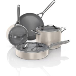 imageNinja Ceramic Pro 11Piece Cookware Set NonStick Pots ampamp Pans Set with Glass Lids Nontoxic PTFE Free Ceramic Coated Oven Safe All Stovetops ampamp Induction Compatible Midnight Blue CW39011MMStone