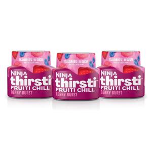imageNinja Thirsti Flavored Water Drops FRUITI CHILL Variety Pack Bold Fruit Flavor Sparkling or Still Calories Zero Sugar Makes 17 12oz drinks 3 Pack WCFV2Berry Burst