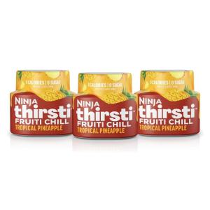 imageNinja Thirsti Flavored Water Drops FRUITI CHILL Variety Pack Bold Fruit Flavor Sparkling or Still Calories Zero Sugar Makes 17 12oz drinks 3 Pack WCFV2Tropical Pineapple