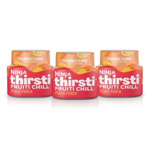 imageNinja Thirsti Flavored Water Drops FRUITI CHILL Variety Pack Bold Fruit Flavor Sparkling or Still Calories Zero Sugar Makes 17 12oz drinks 3 Pack WCFV2Peach Punch