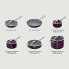 imageNinja Ceramic Pro 11Piece Cookware Set NonStick Pots ampamp Pans Set with Glass Lids Nontoxic PTFE Free Ceramic Coated Oven Safe All Stovetops ampamp Induction Compatible Stone CW39011ST11pcRed
