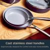imageNinja Ceramic Pro 11Piece Cookware Set NonStick Pots ampamp Pans Set with Glass Lids Nontoxic PTFE Free Ceramic Coated Oven Safe All Stovetops ampamp Induction Compatible Stone CW39011ST11pcRed