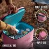 imageNinja  Backpack Cooler  FrostVault Go Can Soft Cooler  Leakproof Zipper with Built in Can Opener 2 Ice Packs ampamp Dry Storage Drawer  for Hiking Camping ampamp More  2436 CanPink