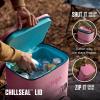 imageNinja  Backpack Cooler  FrostVault Go Can Soft Cooler  Leakproof Zipper with Built in Can Opener 2 Ice Packs ampamp Dry Storage Drawer  for Hiking Camping ampamp More  2436 CanPink
