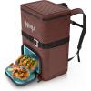 imageNinja  Backpack Cooler  FrostVault Go Can Soft Cooler  Leakproof Zipper with Built in Can Opener 2 Ice Packs ampamp Dry Storage Drawer  for Hiking Camping ampamp More  2436 CanCanyon Red