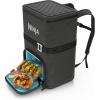 imageNinja  Backpack Cooler  FrostVault Go Can Soft Cooler  Leakproof Zipper with Built in Can Opener 2 Ice Packs ampamp Dry Storage Drawer  for Hiking Camping ampamp More  2436 CanDark Grey
