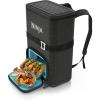 imageNinja  Backpack Cooler  FrostVault Go Can Soft Cooler  Leakproof Zipper with Built in Can Opener 2 Ice Packs ampamp Dry Storage Drawer  for Hiking Camping ampamp More  2436 CanDark Grey