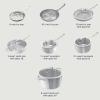 imageNinja EverClad Stainless Steel Cookware 7 Piece Pots ampamp Pans Set Cookware Set All Stovetops ampamp Induction Oven Safe to 600F TriPly CommercialGrade C9900712  Piece Set