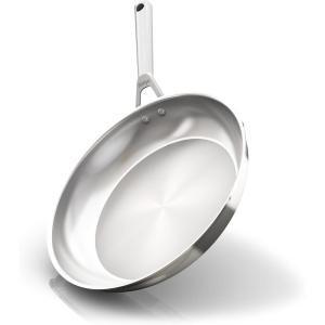imageNinja EverClad Stainless Steel Cookware 7 Piece Pots ampamp Pans Set Cookware Set All Stovetops ampamp Induction Oven Safe to 600F TriPly CommercialGrade C9900712 Fry Pan