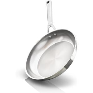 imageNinja EverClad Stainless Steel Cookware 7 Piece Pots ampamp Pans Set Cookware Set All Stovetops ampamp Induction Oven Safe to 600F TriPly CommercialGrade C990071025 Fry Pan