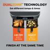 imageNinja AD150 Foodi 8 Quart 6in1 DualZone 2Basket Air Fryer with 2 Independent Frying Baskets Match Cook ampamp Smart Finish to Roast Broil Dehydrate ampamp More for Quick Easy Meals Black Renewed