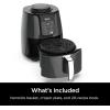 imageNinja Air Fryer 1550Watt Programmable Base for Air Frying Roasting Reheating ampamp Dehydrating with 4Quart Ceramic Coated Basket AF101 BlackGray Renewed