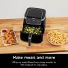 imageNinja Air Fryer Pro 4in1 with 5 QT Capacity Air Fry Roast Reheat Dehydrate Air Crisp Technology with 400F crispy results in just minutes Nonstick Basket ampamp Crisper Plate Grey AF141 RenewedBlack