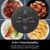 imageNinja Crispi Air Fryer Microwave Freezer ampamp Dishwasher Safe Non Toxic Glass Portable Cooking System 4 QT ampamp 6 Cup Glass Containers with Storage Lids Easy Meals Air Fry Bake Grey RenewedGrey