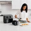 imageNinja DZ201 Foodi 6 in 1 2 Basket Air Fryer with DualZone Technology 8 Quart Capacity cinnamon Stainless Finish cinnamon Red Renewed