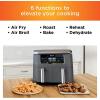 imageNinja DZ201 Foodi 6in1 2Basket Air Fryer with DualZone Technology 8Quart Capacity Dark Grey Stainless Renewed