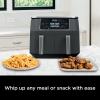 imageNinja DZ201 Foodi 6in1 2Basket Air Fryer with DualZone Technology 8Quart Capacity Dark Grey Stainless Renewed