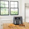 imageNinja DZ201 Foodi 6in1 2Basket Air Fryer with DualZone Technology 8Quart Capacity and a Dark Grey Stainless Finish Dark Grey Stainless RenewedDark Grey Stainless