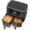 imageNinja DZ201 Foodi 6in1 2Basket Air Fryer with DualZone Technology 8Quart Capacity and a Dark Grey Stainless Finish Dark Grey Stainless RenewedDark Grey Stainless