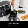 imageNinja DZ201 Foodi 8 Quart 6in1 DualZone 2Basket Air Fryer with 2 Independent Frying Baskets Match Cook ampamp Smart Finish to Roast Broil Dehydrate ampamp More for Quick Easy Meals Grey Renewed