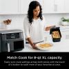 imageNinja DZ201 Foodi 8 Quart 6in1 DualZone 2Basket Air Fryer with 2 Independent Frying Baskets Match Cook ampamp Smart Finish to Roast Broil Dehydrate ampamp More for Quick Easy Meals Grey Renewed