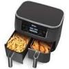 imageNinja DZ201 Foodi 8 Quart 6in1 DualZone 2Basket Air Fryer with 2 Independent Frying Baskets Match Cook ampamp Smart Finish to Roast Broil Dehydrate ampamp More for Quick Easy Meals Grey Renewed