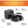 imageNinja DZ201BK Foodi 6in1 2Basket Air Fryer with DualZone Technology 8Quart Capacity Black Stainless Renewed