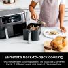 imageNinja DZ401 Foodi 10 Quart 6in1 DualZone XL 2Basket Air Fryer with 2 Independent Frying Baskets Match Cook ampamp Smart Finish to Roast Broil Dehydrate ampamp More for Quick Grey Renewed10Quart Ninja DZ401 BLACK