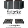 imageNinja DZ401 Foodi 10 Quart 6in1 DualZone XL 2Basket Air Fryer with 2 Independent Frying Baskets Match Cook ampamp Smart Finish to Roast Broil Dehydrate ampamp More for Quick Grey Renewed10Quart Ninja DZ401 BLACK