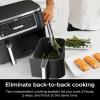 imageNinja DZ550 Foodi 10 Quart 6in1 DualZone Smart XL Air Fryer with 2 Independent Baskets Smart Cook Thermometer for Perfect Doneness Match Cook ampamp Smart Finish to Roast Dehydrate ampamp More Grey Renewed