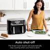 imageNinja DZ550 Foodi 10 Quart 6in1 DualZone Smart XL Air Fryer with 2 Independent Baskets Smart Cook Thermometer for Perfect Doneness Match Cook ampamp Smart Finish to Roast Dehydrate ampamp More Grey Renewed