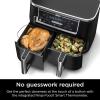 imageNinja DZ550 Foodi 10 Quart 6in1 DualZone Smart XL Air Fryer with 2 Independent Baskets Smart Cook Thermometer for Perfect Doneness Match Cook ampamp Smart Finish to Roast Dehydrate ampamp More Grey Renewed