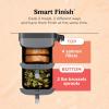 imageNinja DoubleStack XL 2Basket Air Fryer Smart Cook System DoubleStack Technology Cooks 4 Foods at Once 10 QT 6in1 Air Fry Broil Bake Easy Meals Easy CleanGrey SL401 Renewed10 QT