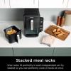 imageNinja DoubleStack XL 2Basket Air Fryer Smart Cook System DoubleStack Technology Cooks 4 Foods at Once 10 QT 6in1 Air Fry Broil Bake Easy Meals Easy CleanGrey SL401 Renewed8 QT