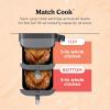 imageNinja DoubleStack XL 2Basket Air Fryer Smart Cook System DoubleStack Technology Cooks 4 Foods at Once 10 QT 6in1 Air Fry Broil Bake Easy Meals Easy CleanGrey SL401 Renewed10 QT