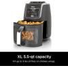 imageNinja EzView Air Fryer Max XL 55QT Capacity 7 functions Max Crisp Air Roast Bake Reheat Dehydrate and more up to 450F EzView Window Grey AF171C Canadian VersionAir Fryer