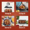 imageNinja FN090 Crispi 3in1 4QT Portable Cooking System with TempWare Container 1500W Recrisp Air Fry ampamp Max Crisp Easy Storage Crisper Plate Lid Cook Serve ampamp Store White Renewed